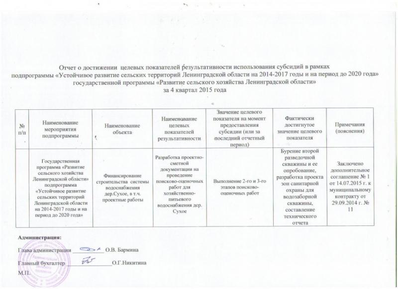 отчет о достиж. целевых показат.